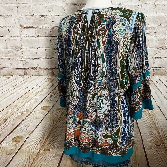 Bila boho paisley floral gauze swing top - Picture 5 of 5